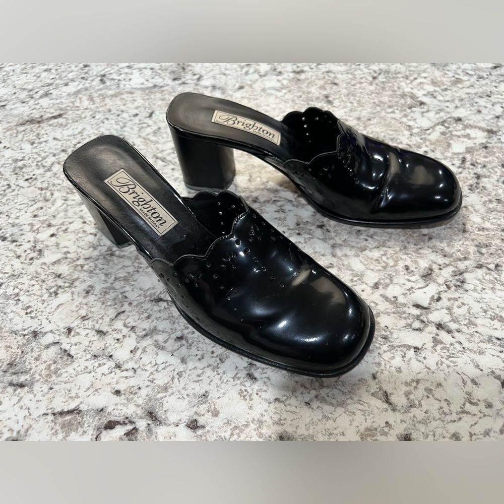 Brighton Womens Black Mule Clogs Size 9